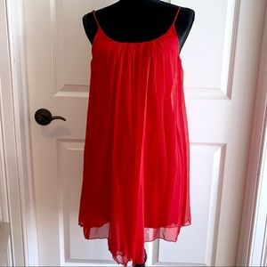 Red Silk Scoop NYC Dress - Size P